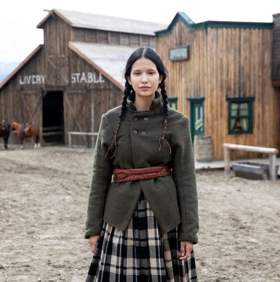 Murder at Yellowstone City movie Tanaya Beatty as Violet Running Horse