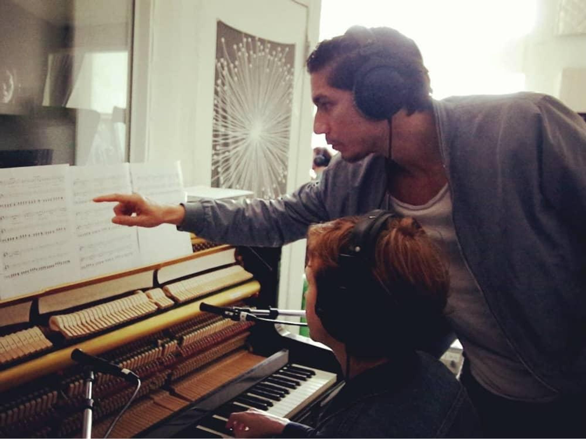 Nathan Felix directs pianist Anna Larson in performing "Adagietto."