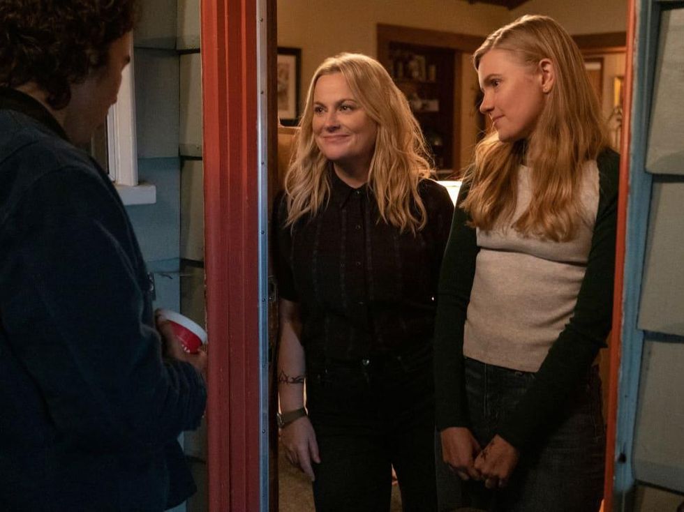 Nico Hiraga, Amy Poehler, and Hadley Robinson in Moxie