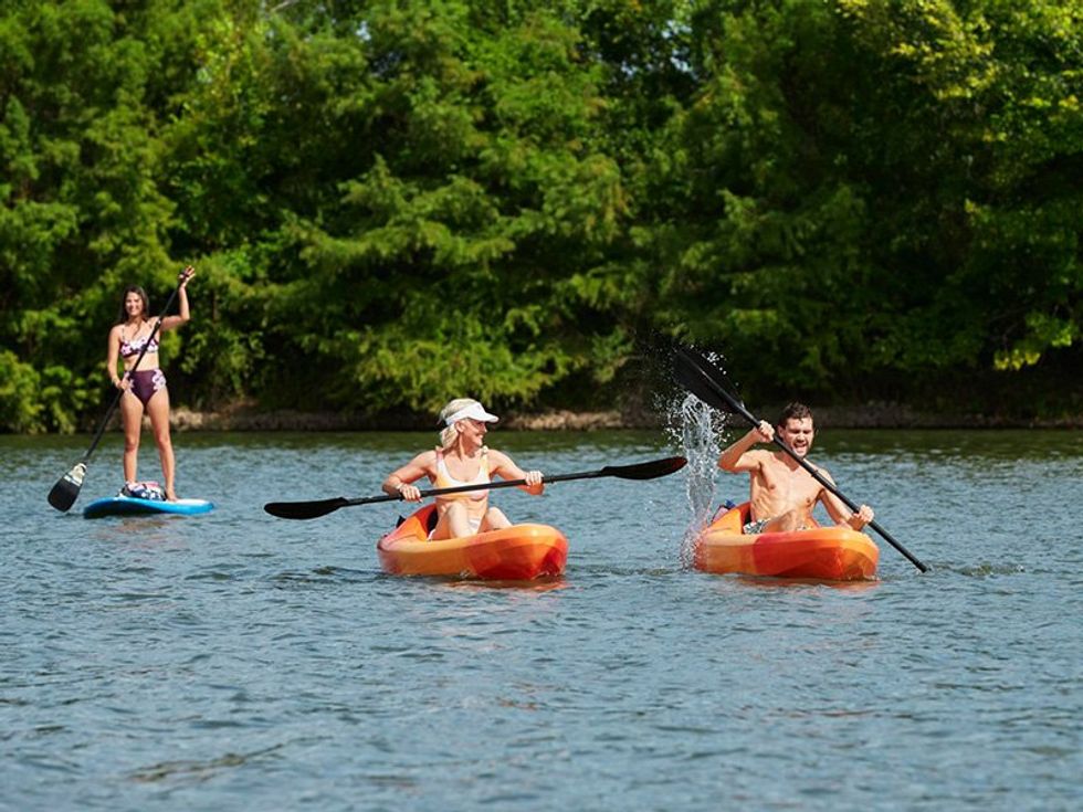 People kayaking on Lake Conroe