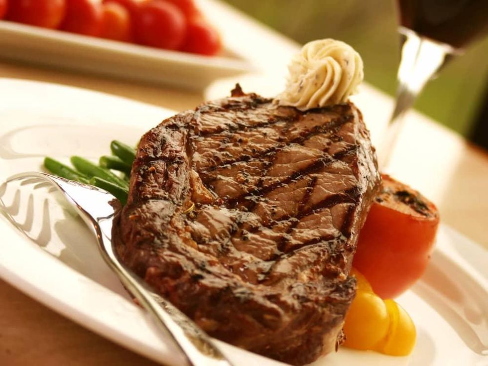 Plated steak