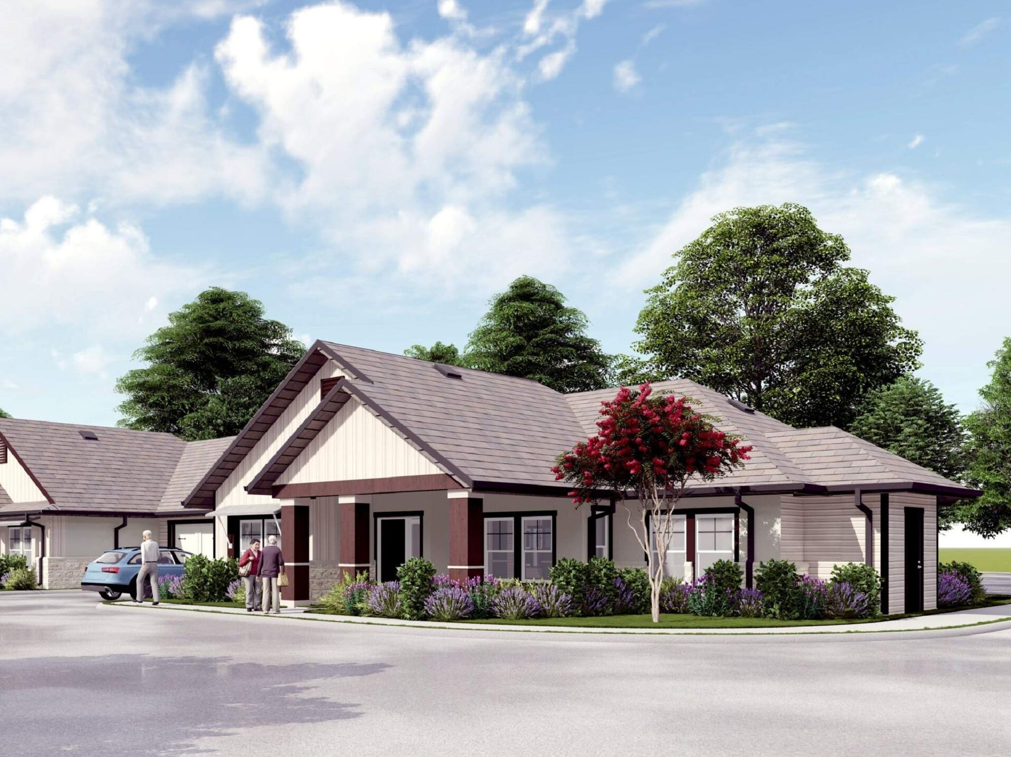 Render of a senior living cottage at Woodland Cottages Westover Hills