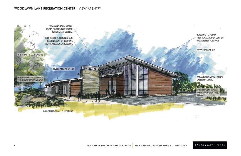 Rendering for the planned new Woodlawn Lake Recreation Center.