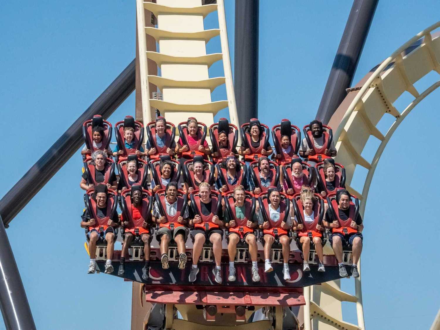 Riders on Tormenta Rampaging Run at Six Flags Over Texas