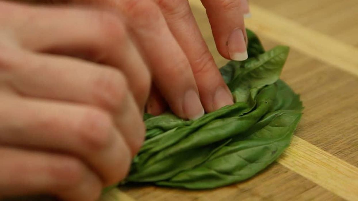 Roni Proter chopping herbs