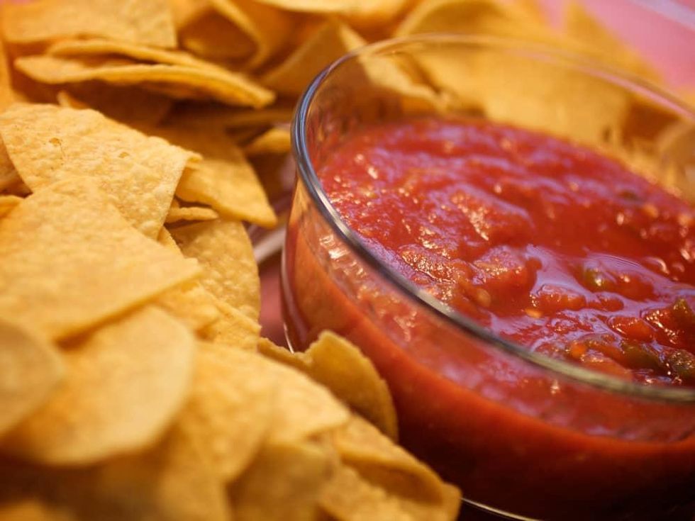 salsa with chips