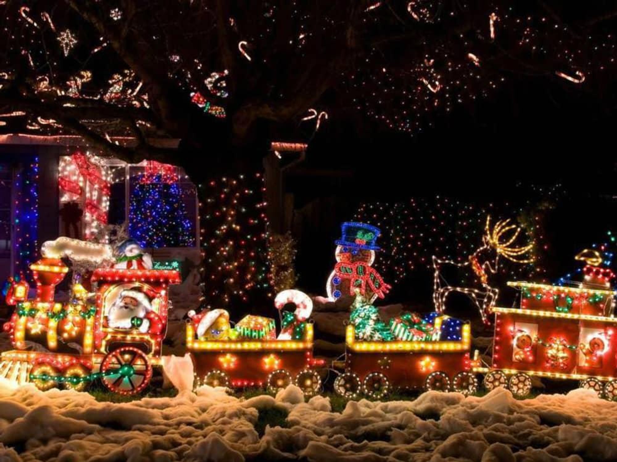 San Antonio Christmas Light Fest Don Strange Ranch Santa train