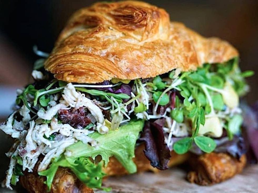 San Antonio, CommonWealth Coffee at Hemisfair, January 2018, Tarragon Salad Croissant
