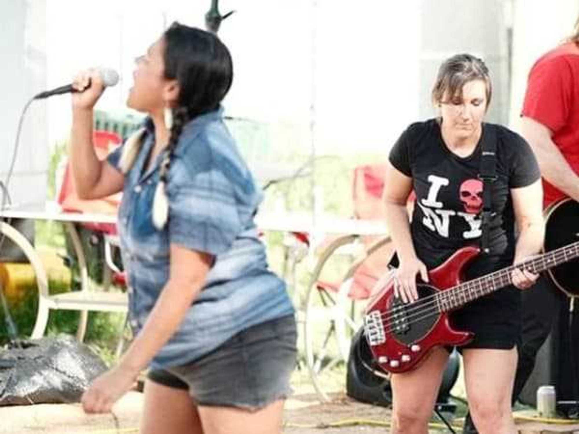 San Antonio punk band Sacred Games playing a Mootual Aid concert