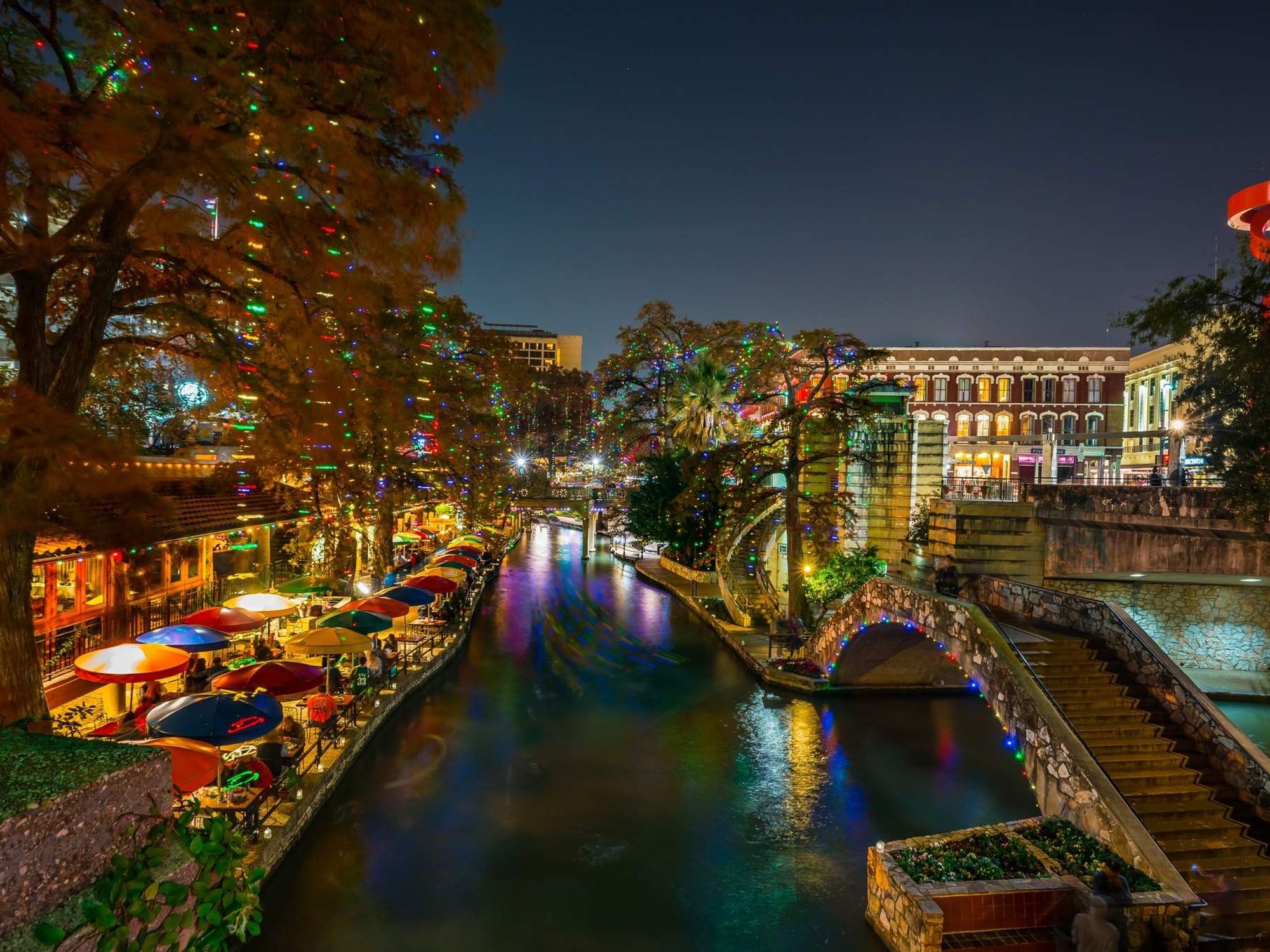 San Antonio River Walk during Christmas