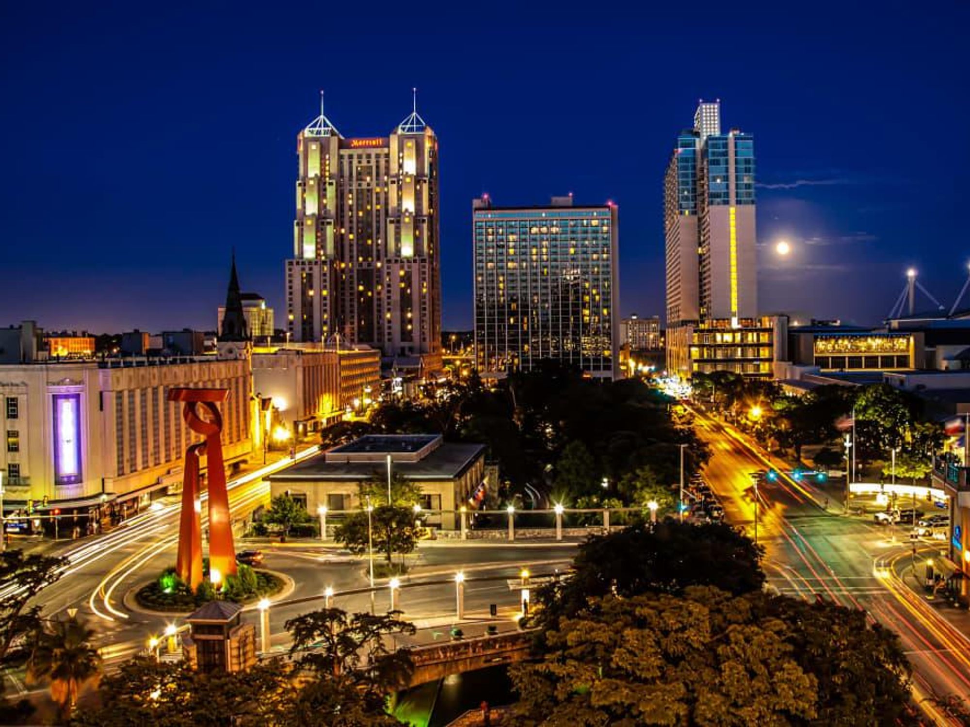 San Antonio skyline night