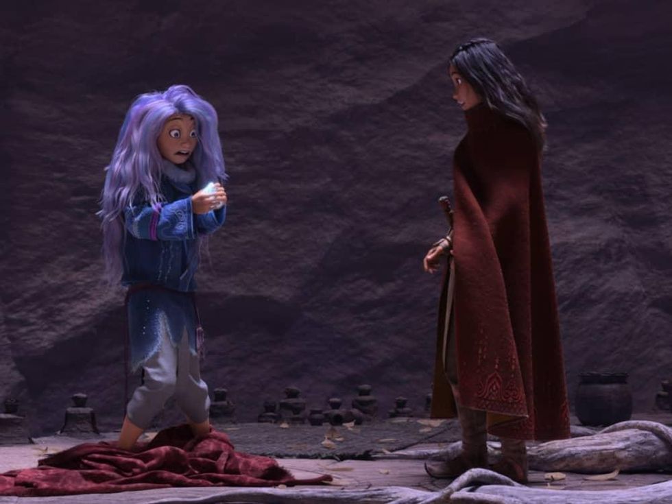 Sisu (Awkwafina) and Raya (Kelly Marie Tran) in Raya and the Last Dragon