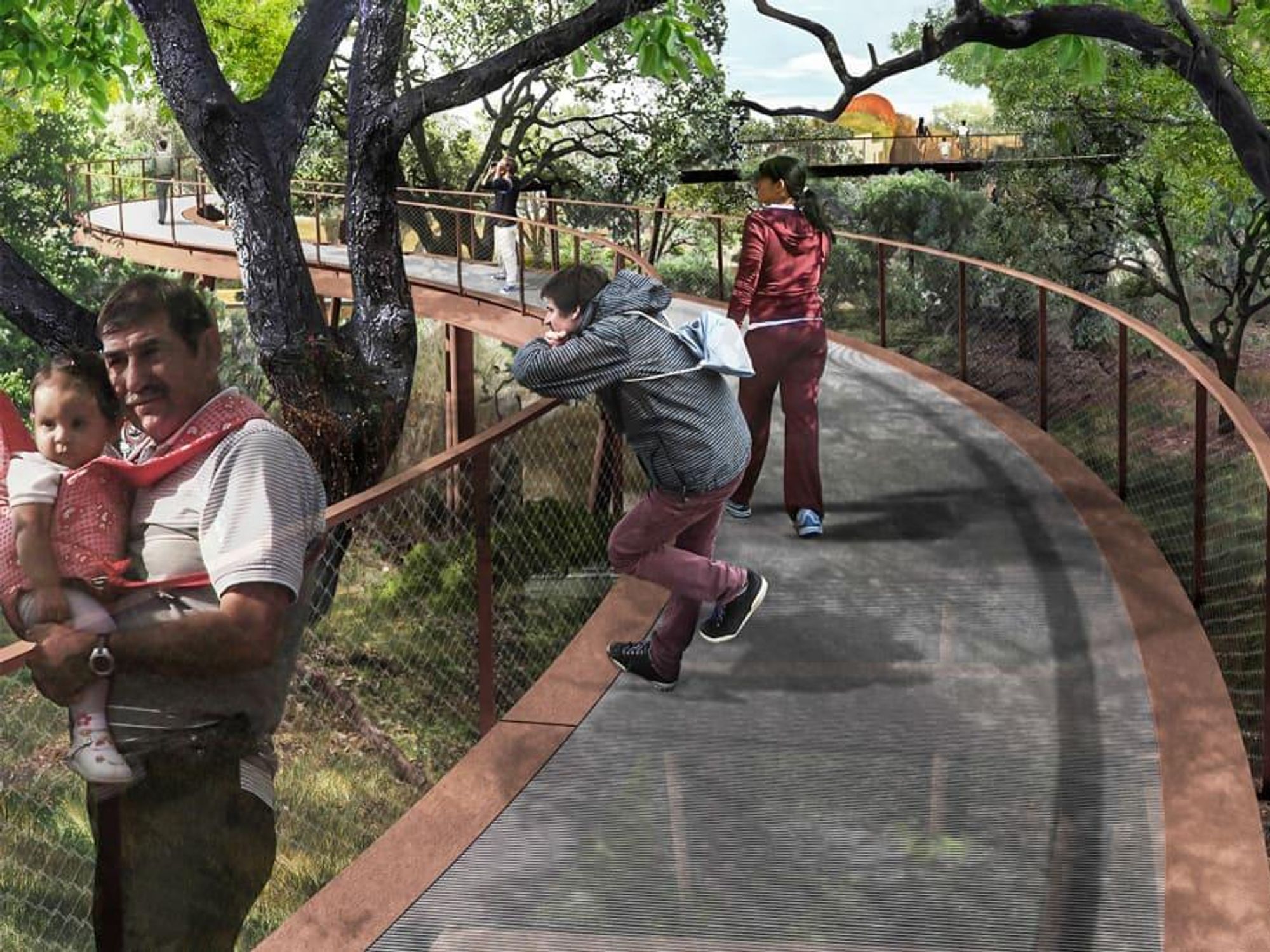 Skywalk at land bridge rendering