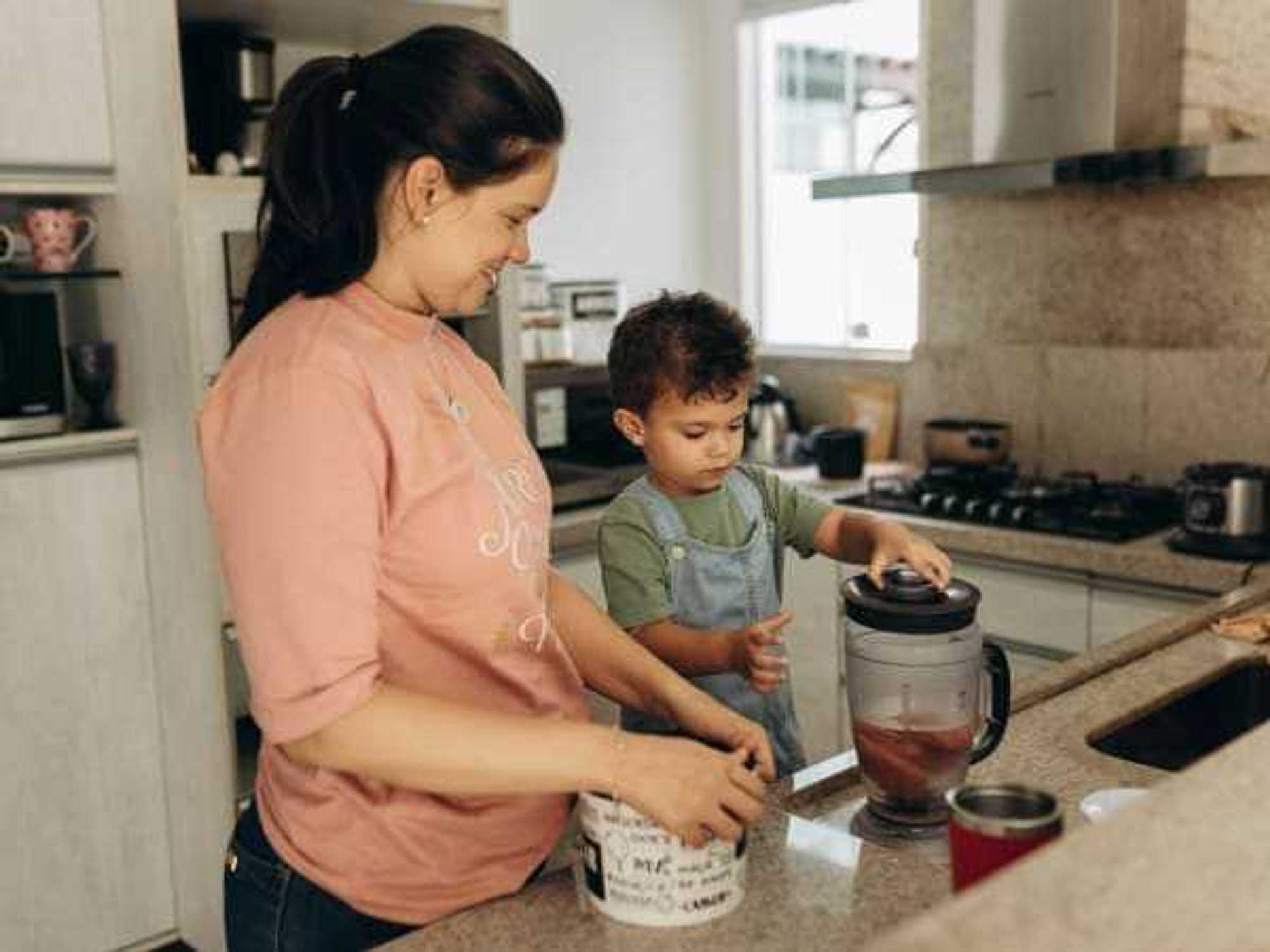 Stay at home mom with their child