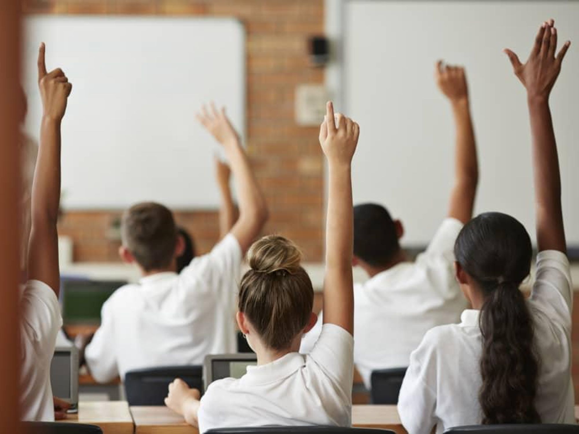 Students in a school classroom