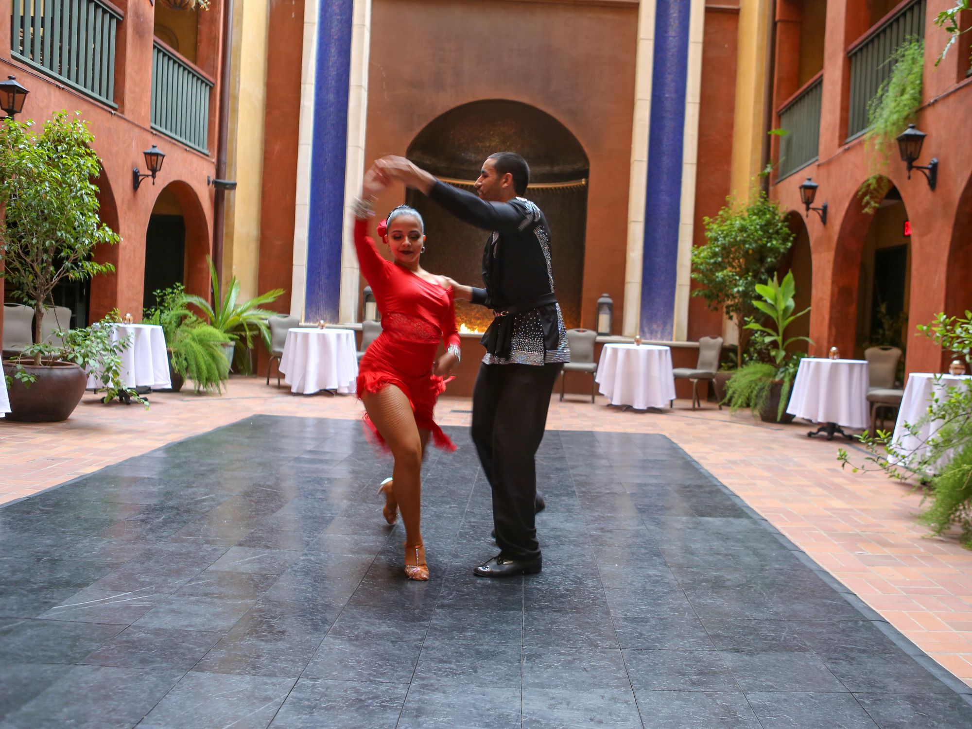Tango dancers at Hotel Valencia Riverwalk in San Antonio