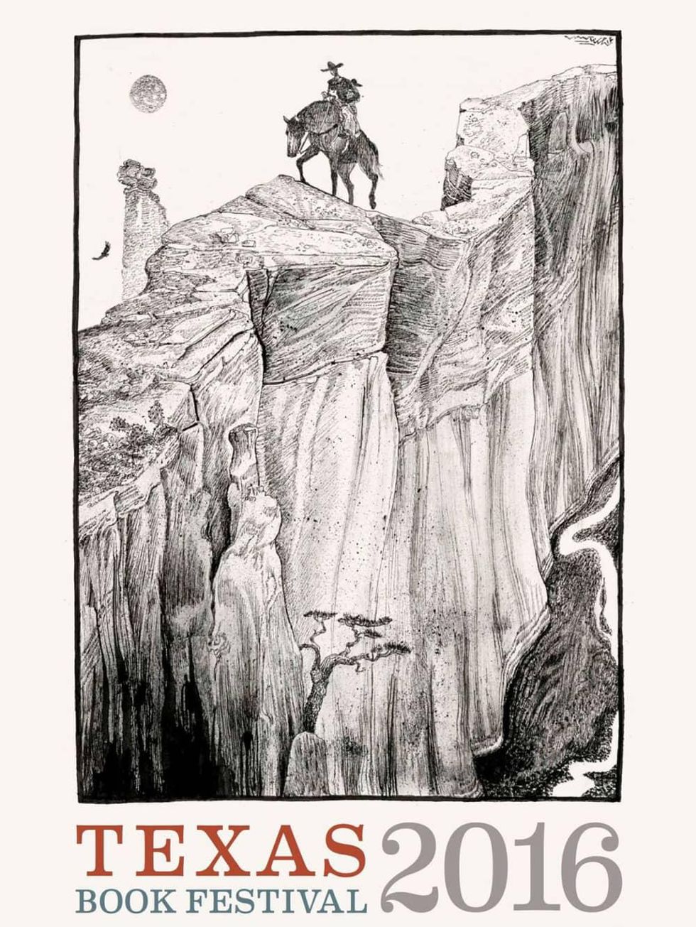 Texas Book Festival 2016 poster, art by Jack Unruh