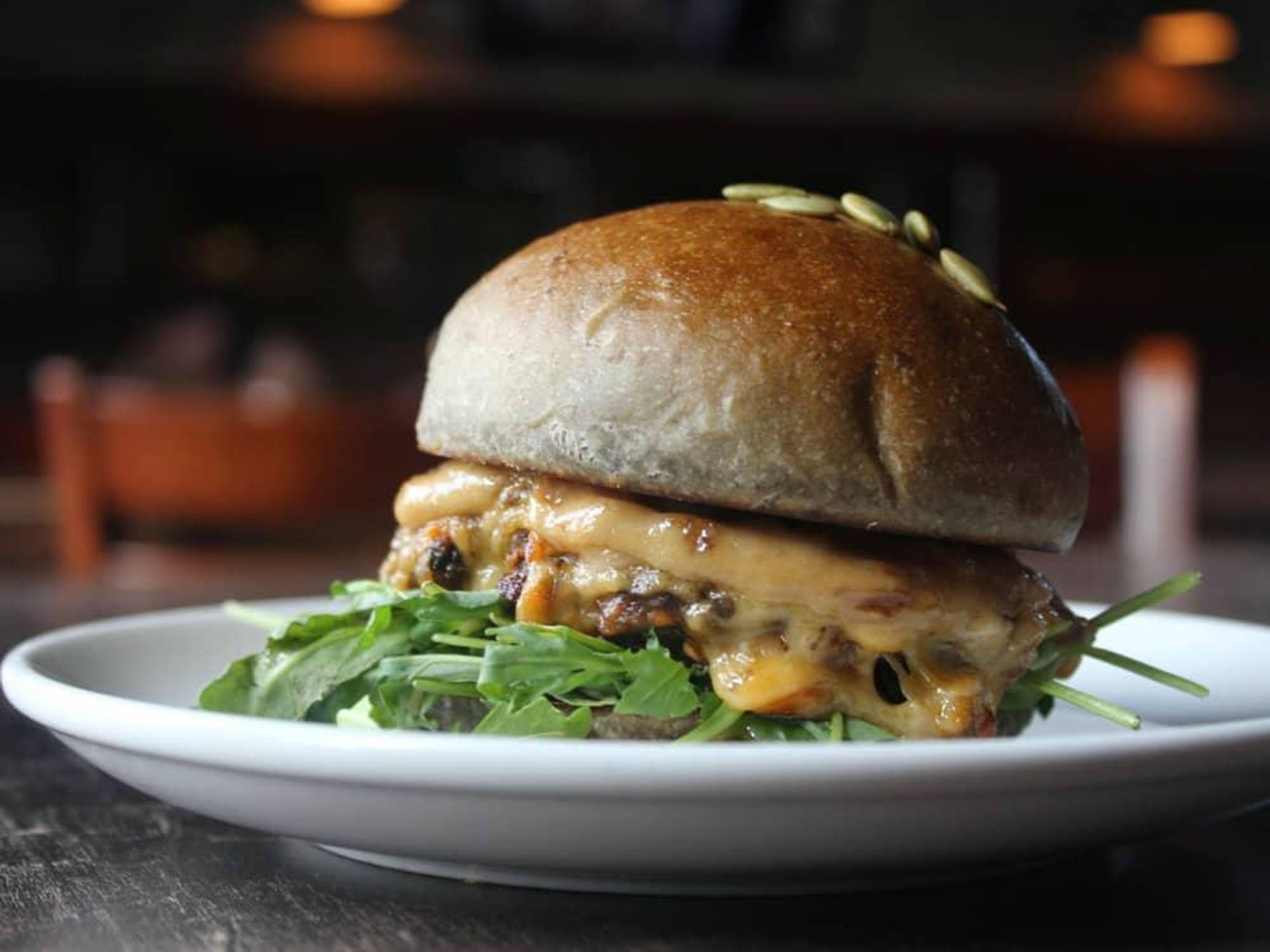 The Hoppy Monk San Antonio restaurant Funi Monk Cheeseburger