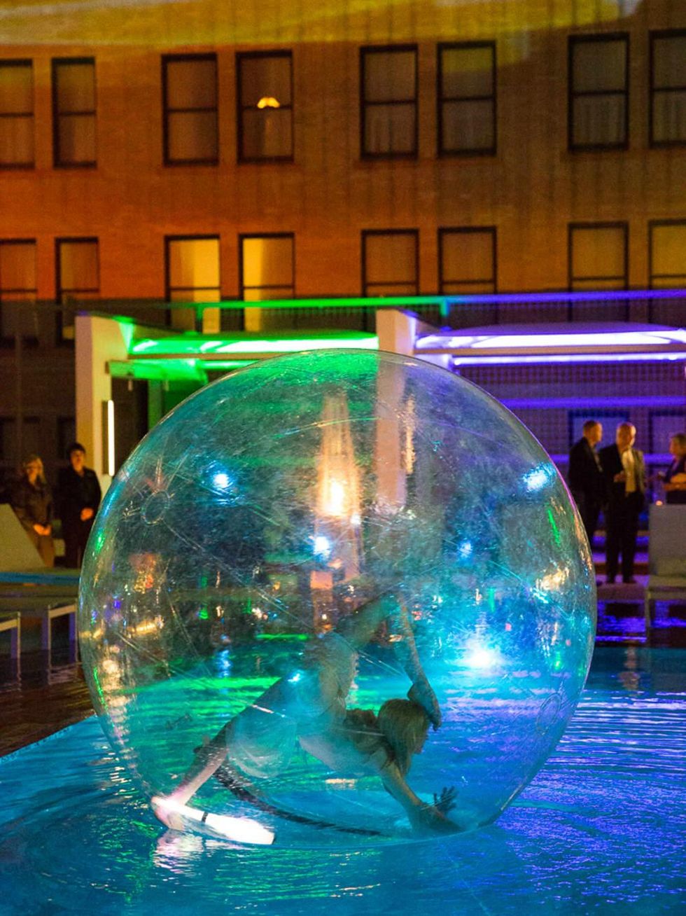 The Saint Anthony Hotel San Antonio Grand Reopening 2015 acrobat ball