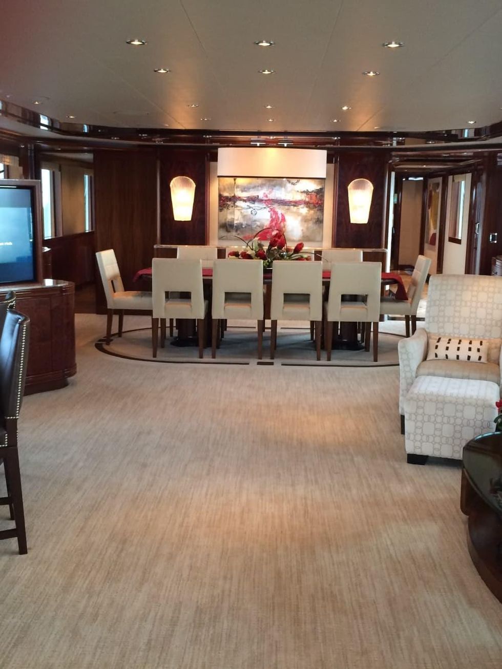 Tilman Fertitta yacht interior in Biloxi May 2014