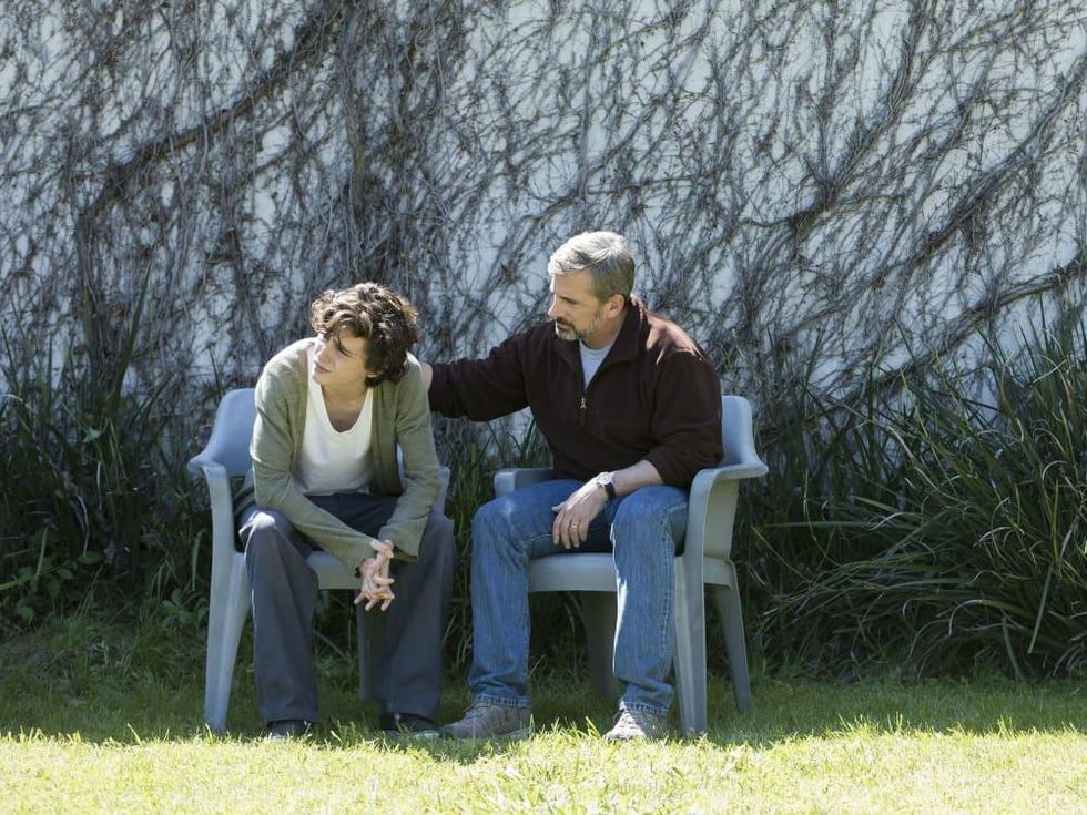 Timothee Chalamet and Steve Carell in Beautiful Boy