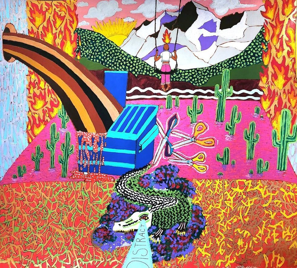 \u201cFloating Between Chaos and Peace\u201d by Alethia Jones.