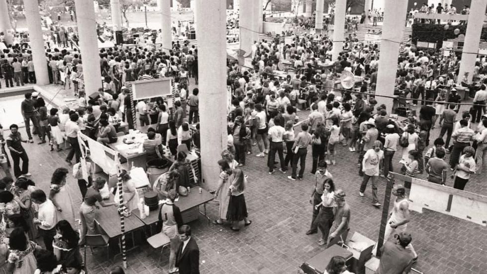 UTSA students in the 1980s enjoy BestFest, a university event.