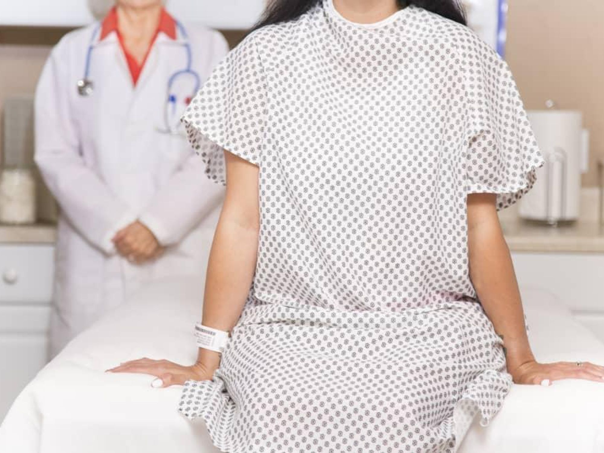 Woman and doctor before test