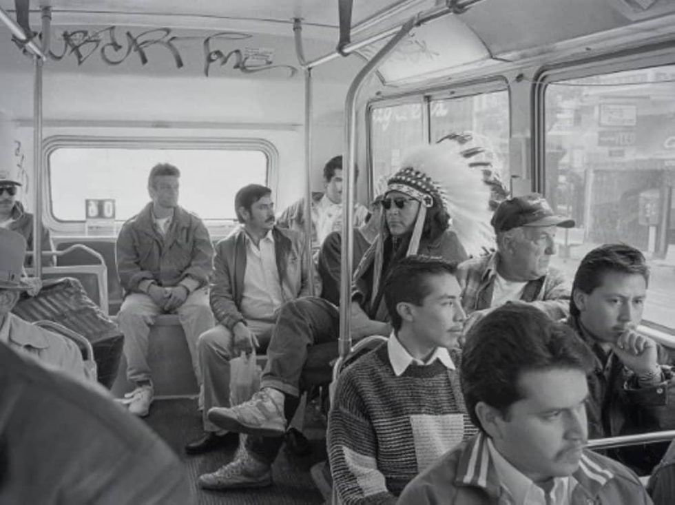 Zig Jackson (b. 1957), Indian Man on the Bus